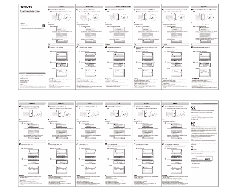 Page n°1 - Manuel utilisateur Tenda U9