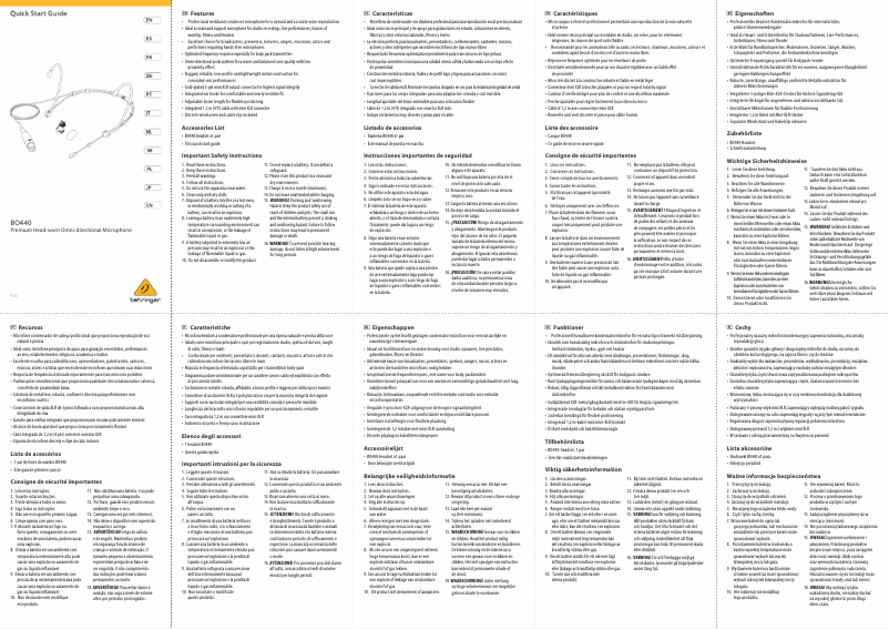 Page n°1 - Manuel utilisateur Behringer BO440