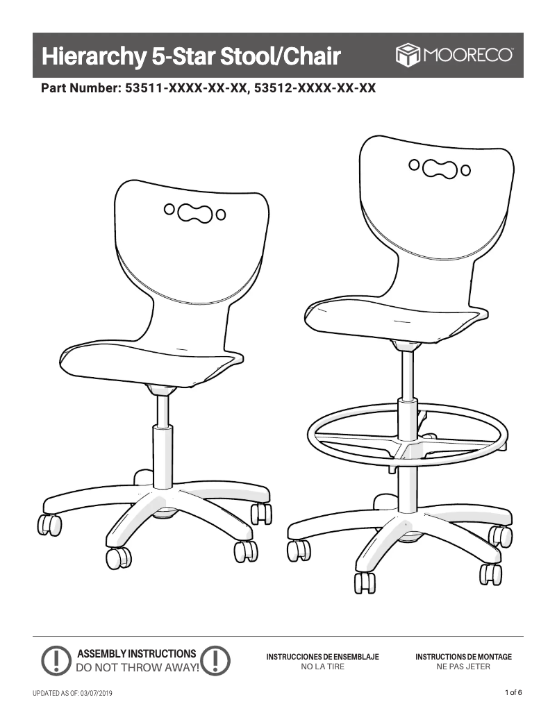 Page 1 de la notice Manuel utilisateur MooreCo Hierarchy