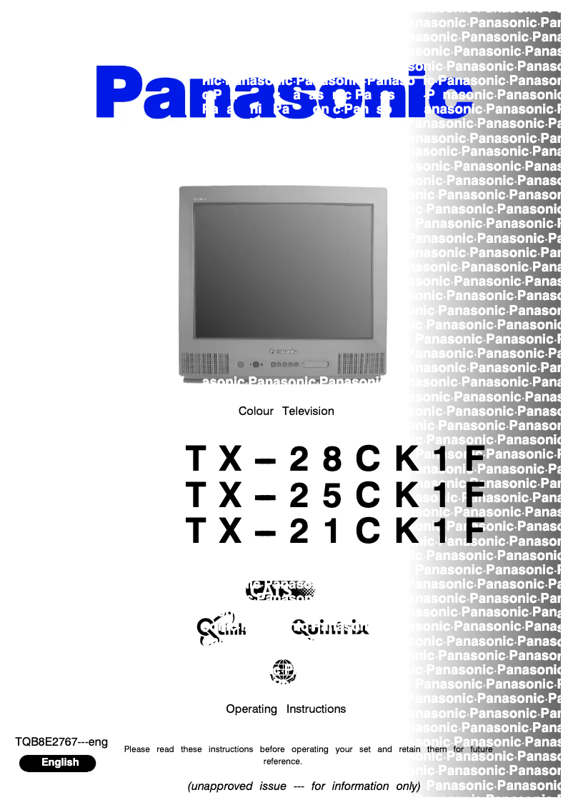 Page 1 de la notice Manuel utilisateur Panasonic TX-28CK1F
