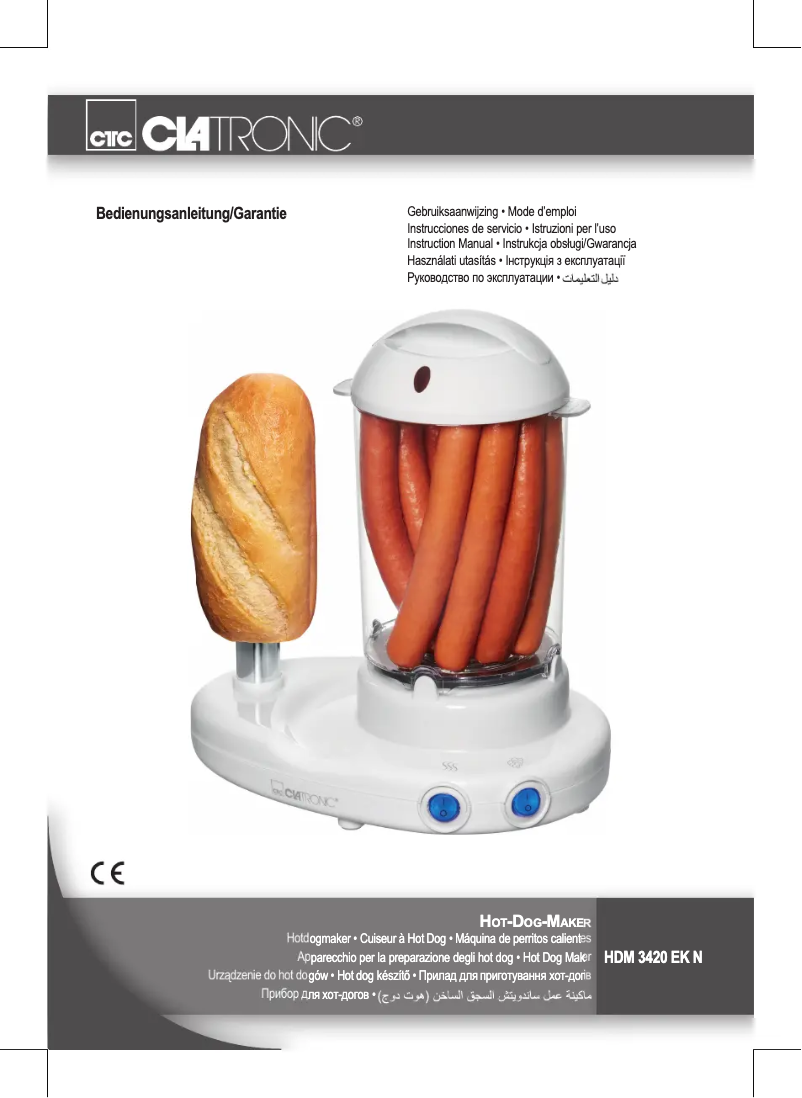 Page 1 de la notice Manuel utilisateur Clatronic HDM 3420 EK