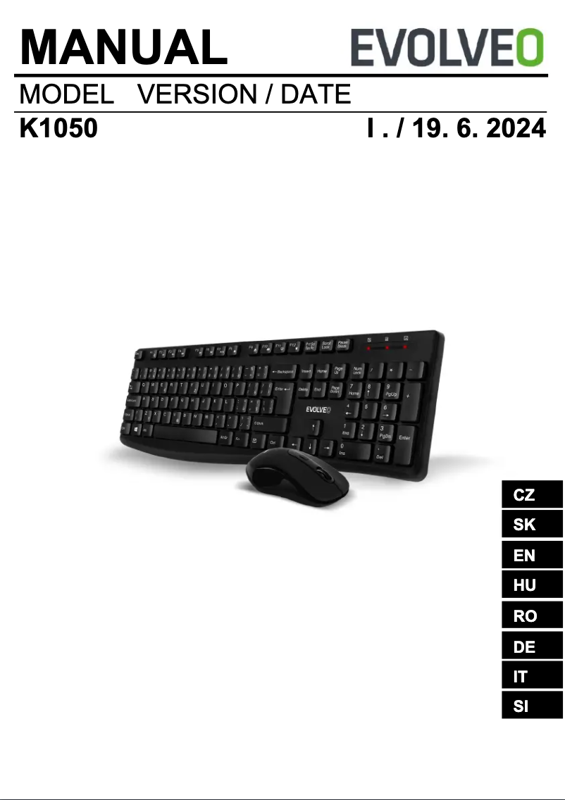 Page 1 de la notice Manuel utilisateur Evolveo K1050