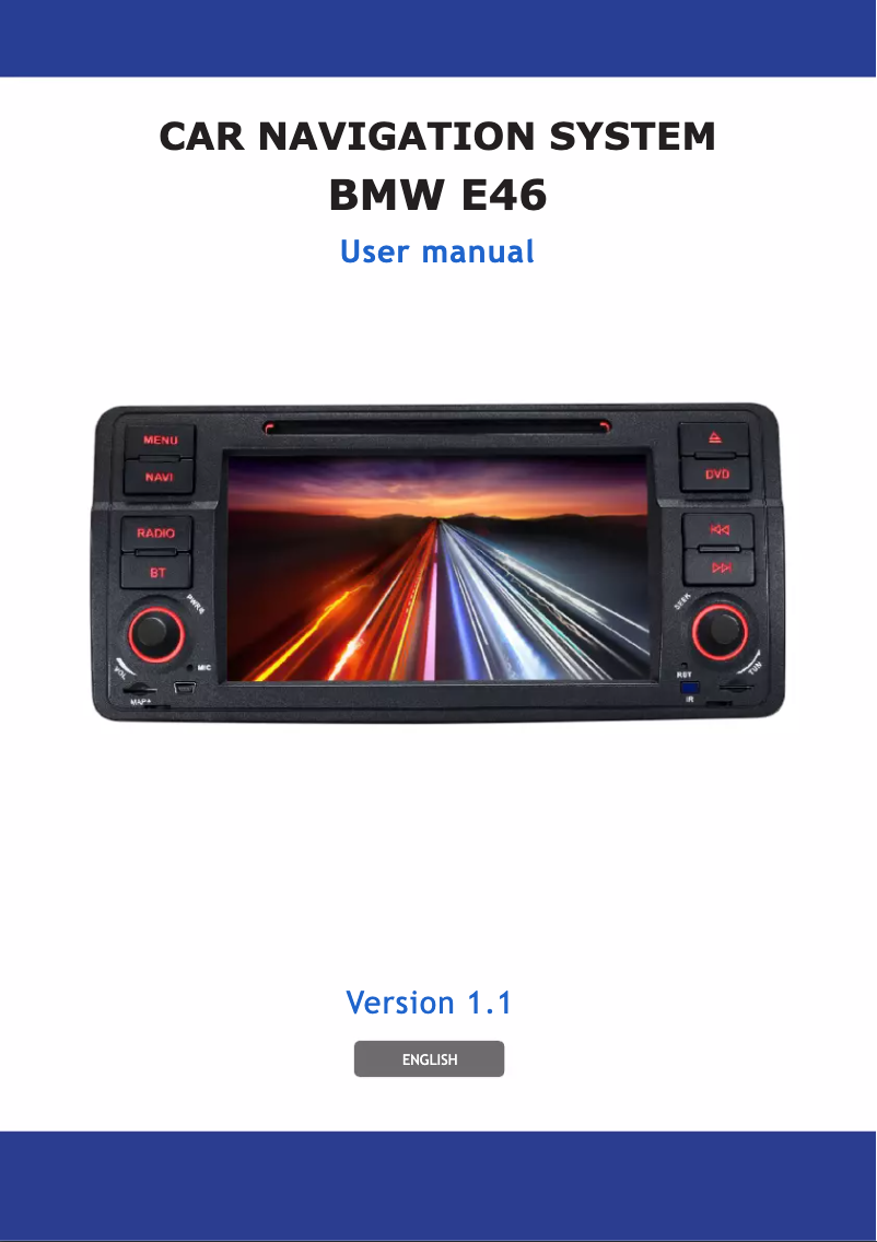 Page n°1 - Manuel utilisateur Xomax BMW E46