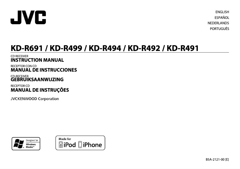 Page n°1 - Manuel utilisateur JVC KD-R491