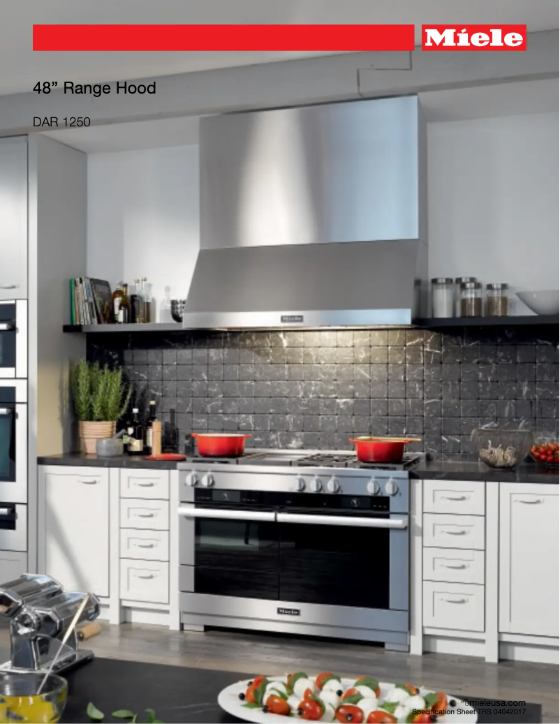 Page 1 de la notice Fiche technique Miele DAR 1250