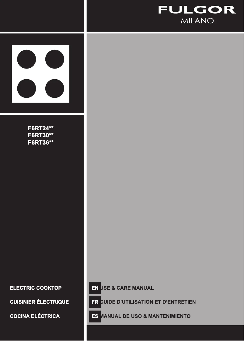 Page 1 de la notice Manuel utilisateur Fulgor Milano F6RT30S2