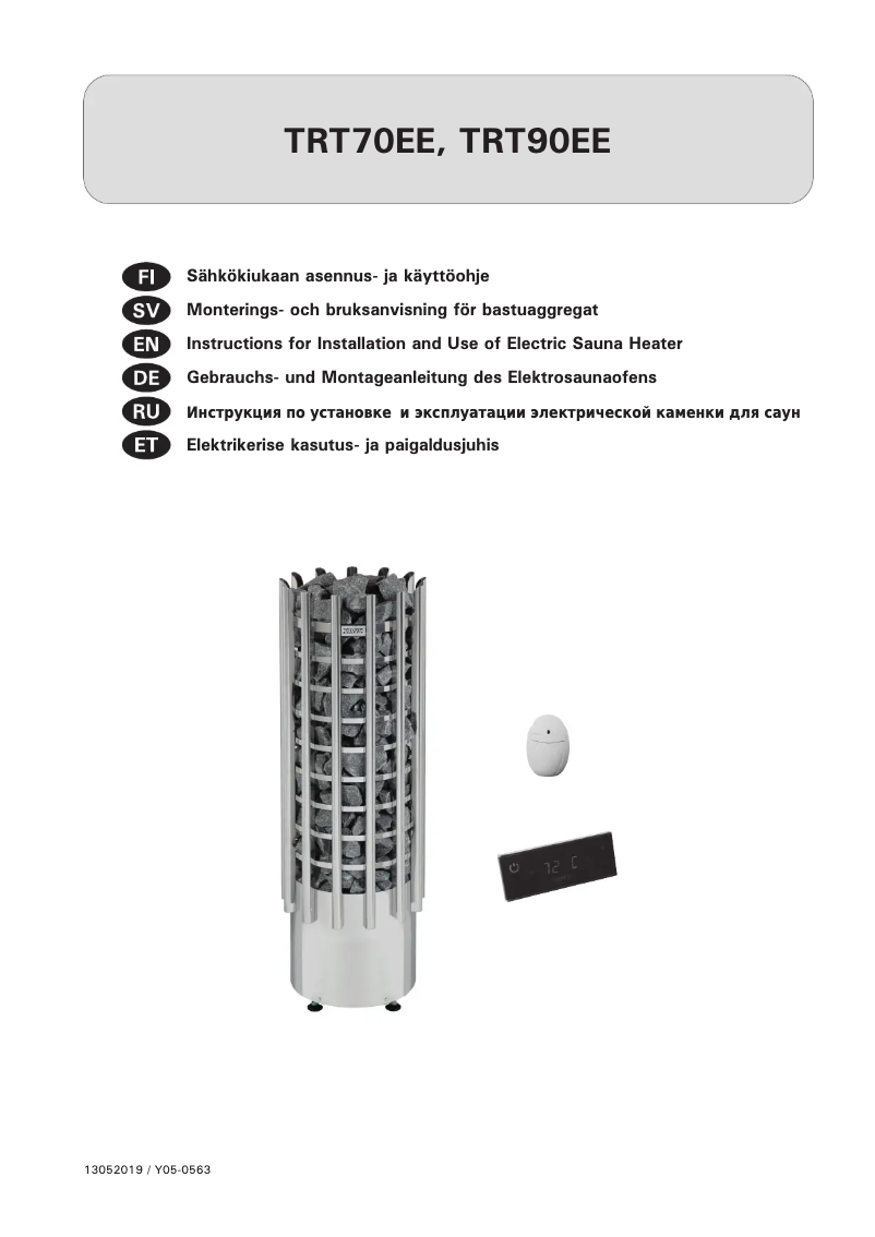 Page 1 de la notice Manuel utilisateur Harvia Glow TRT90EE HTRT9004EE