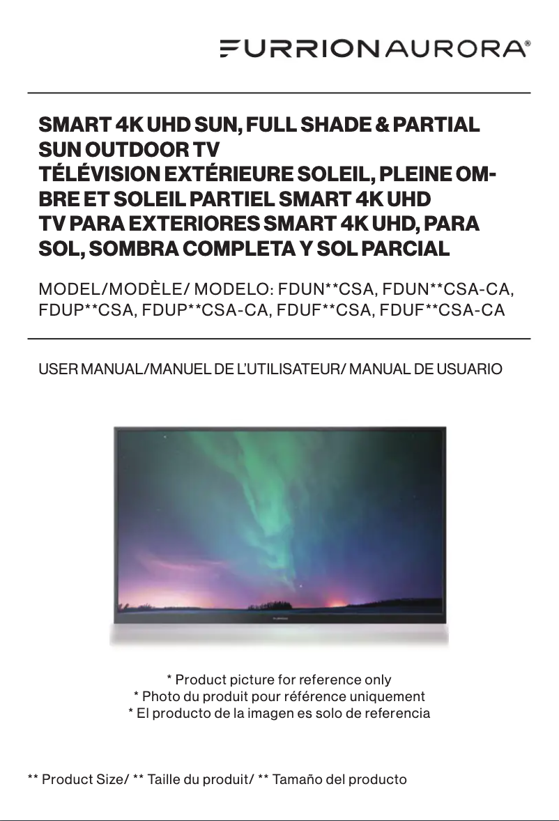 Image de la première page du manuel de l'appareil Aurora FDUN75CSA