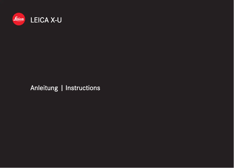 Page 1 de la notice Manuel utilisateur Leica X-U