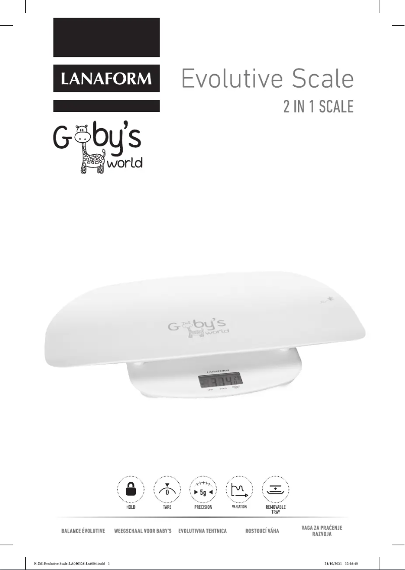 Page n°1 - Manuel utilisateur Lanaform Evolutive Scale