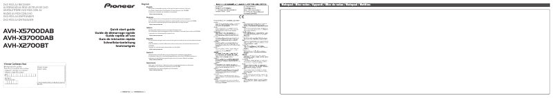Image de la première page du manuel de l'appareil AVH-X5700DAB
