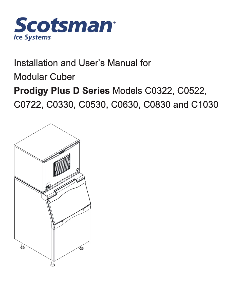 Page 1 of the manual User Manual Scotsman C1030-D