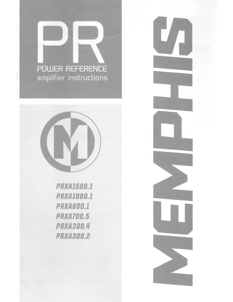 Page n°1 - Manuel utilisateur Memphis Audio PRXA600.1