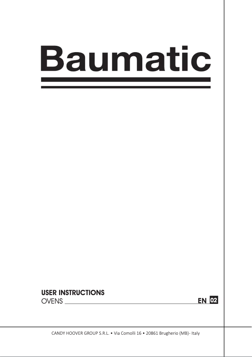 Page n°1 - Manuel utilisateur Baumatic BOFMU604B