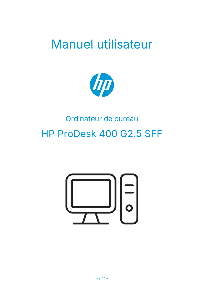 Page n°1 - Manuel utilisateur HP ProDesk 400 G2.5 SFF