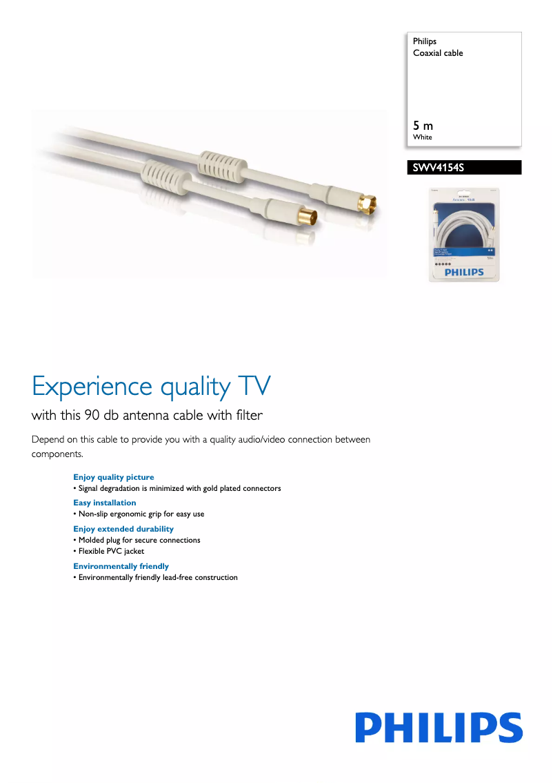Page 1 de la notice Brochure Philips SWV4154S