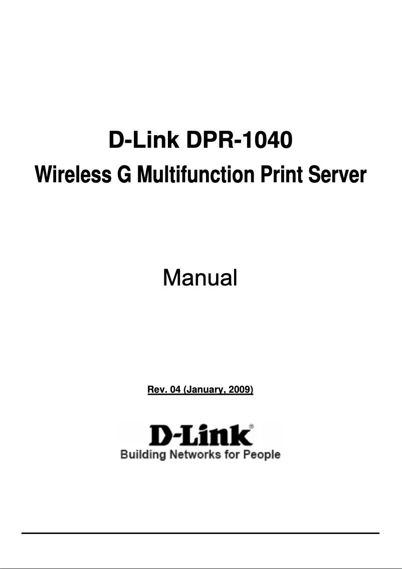 Page n°1 - Manuel utilisateur D-Link DPR-1040