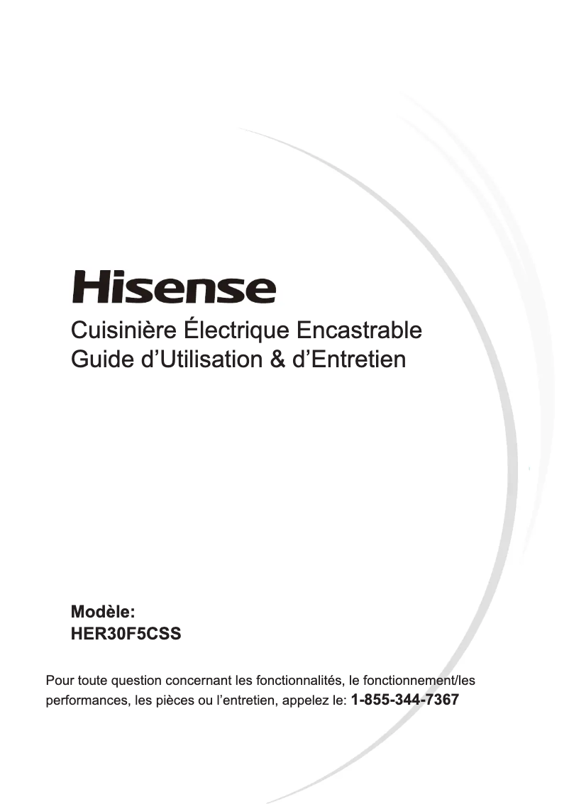 Page 1 de la notice Manuel utilisateur Hisense HER30F5CSS