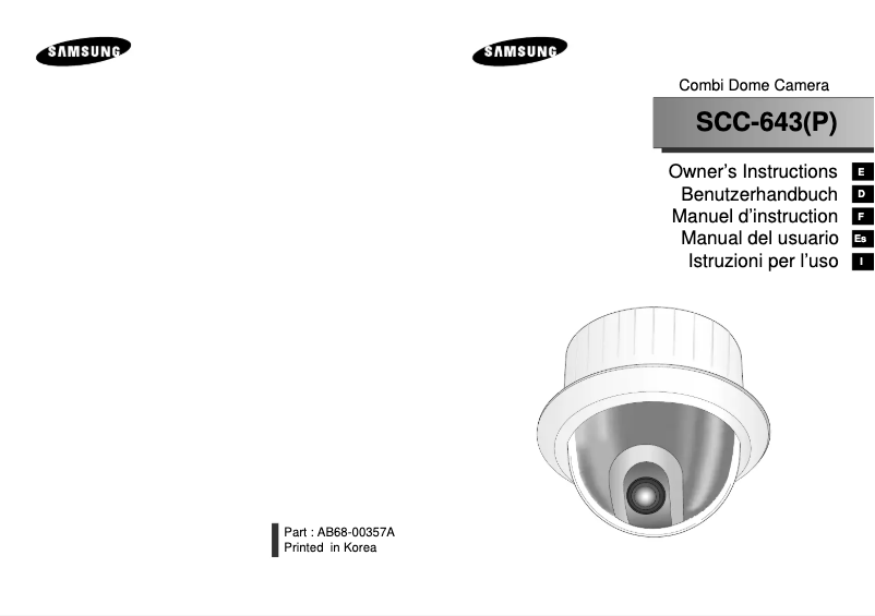 Page 1 de la notice Manuel utilisateur Samsung SCC-643AP