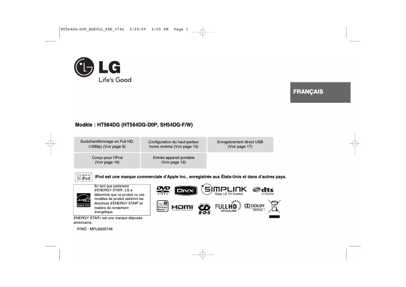 Page n°1 - Manuel utilisateur LG HT564DG