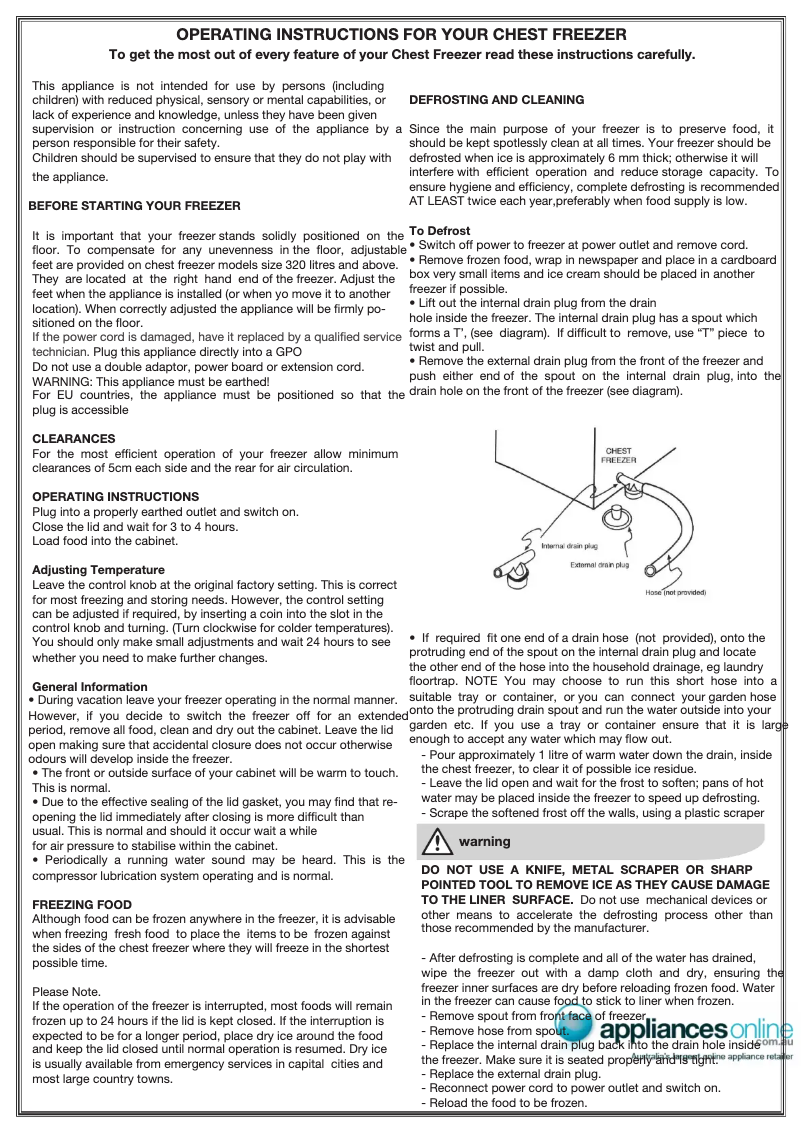 Page n°1 - Manuel utilisateur Westinghouse WCM7000WC