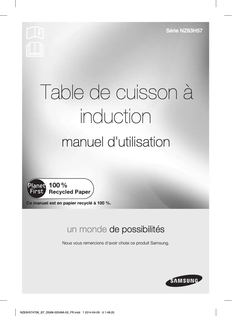 Page 1 de la notice Manuel utilisateur Samsung NZ63H57470K
