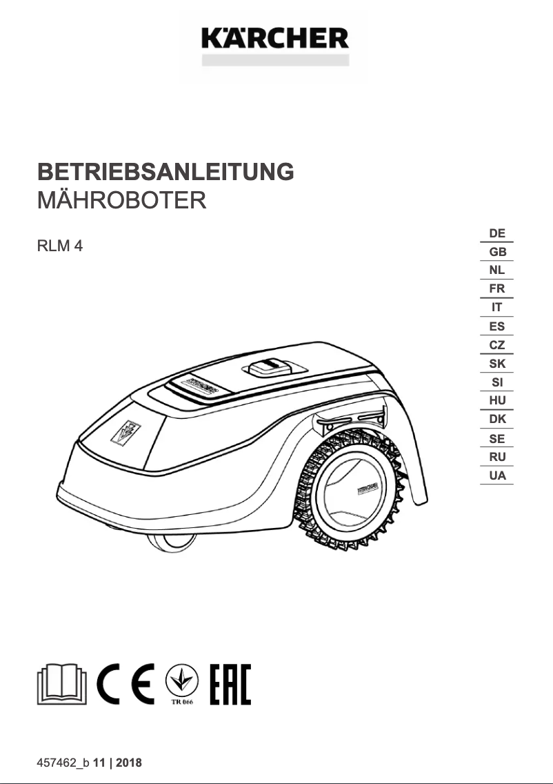Page n°1 - Manuel utilisateur Kärcher RLM 4
