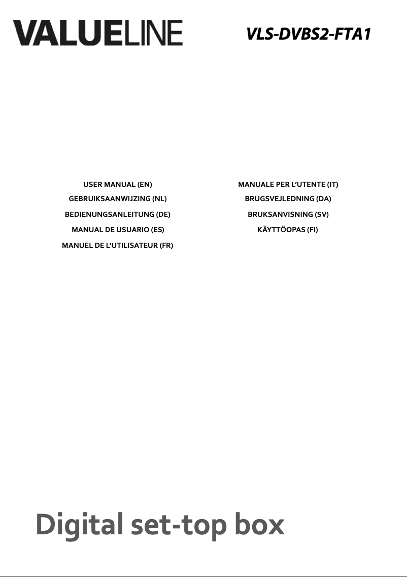 Página 1 del manual Manual de usuario Valueline VLS-DVBS2-FTA1