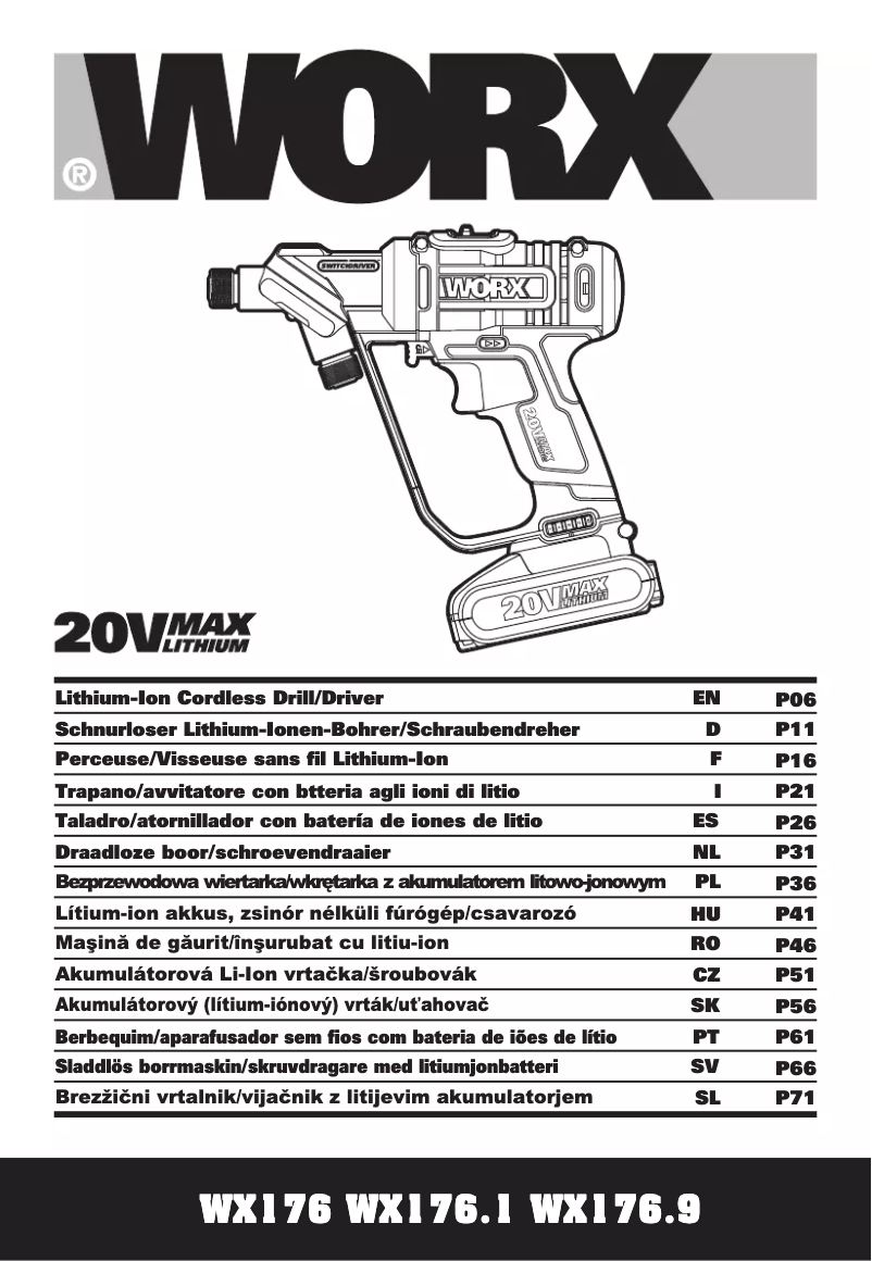 Image de la première page du manuel de l'appareil WX176.1