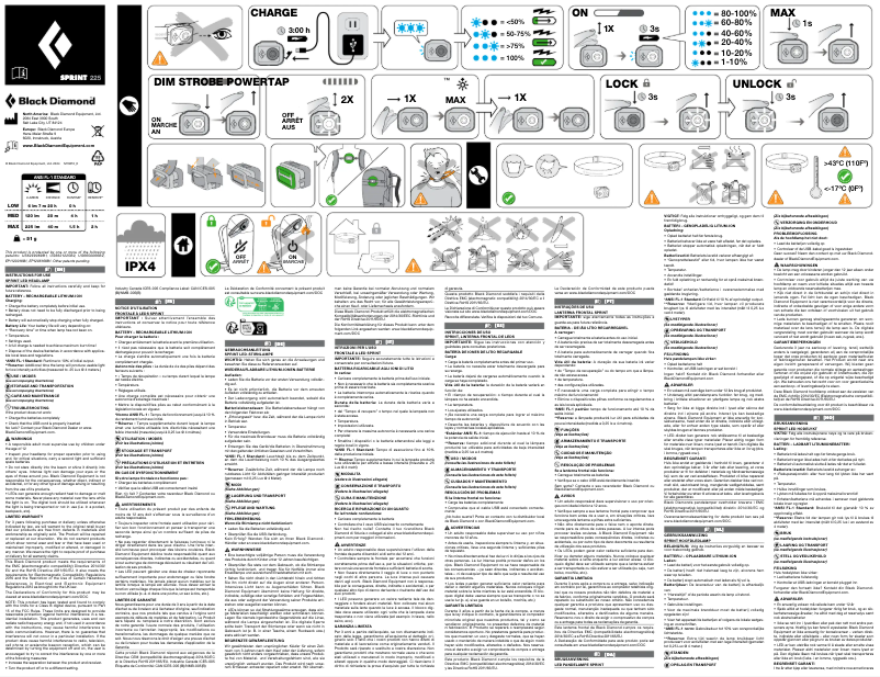 Page 1 de la notice Manuel utilisateur Black Diamond Sprint 225