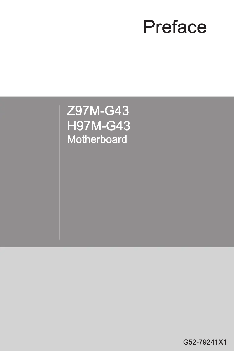 Page n°1 - Manuel utilisateur MSI Z97M-G43