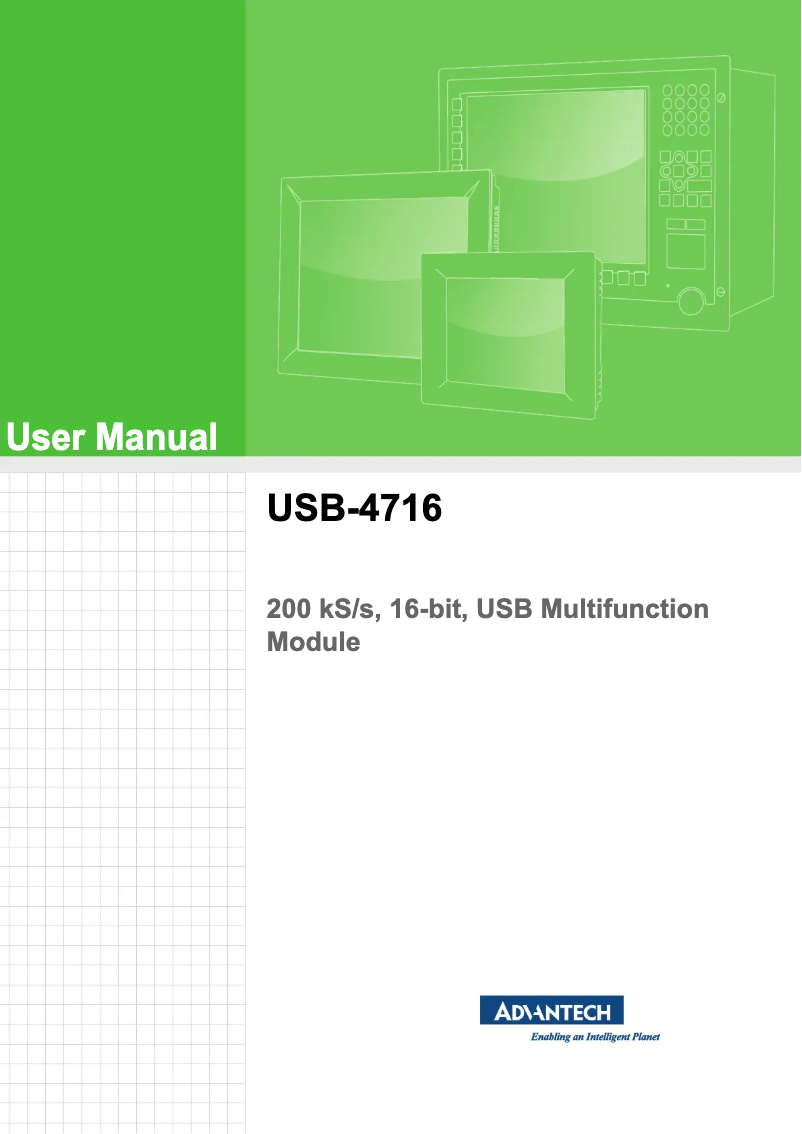 Page 1 de la notice Manuel utilisateur Advantech USB-4716-BE