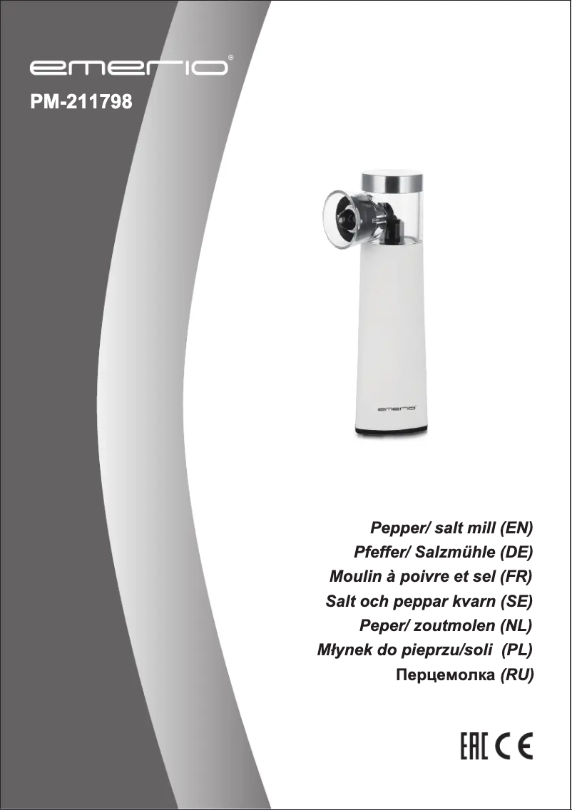Page 1 de la notice Manuel utilisateur Emerio PM-211798