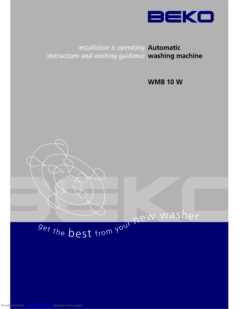Page 1 de la notice Manuel utilisateur Beko WMB 10 W