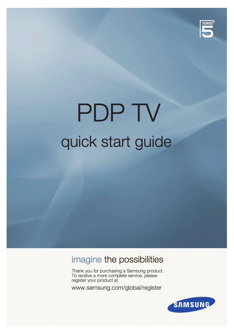 Page n°1 - Guide d'installation Samsung PS50A558S1F