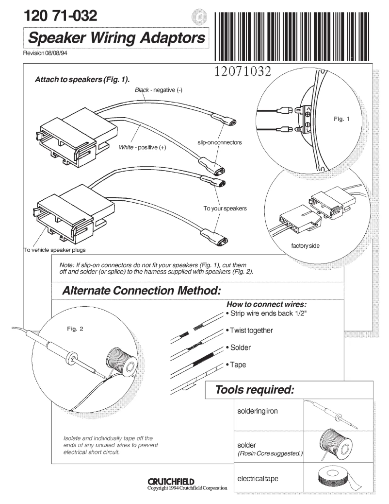 Page n°1 - Manuel utilisateur Metra 71-032