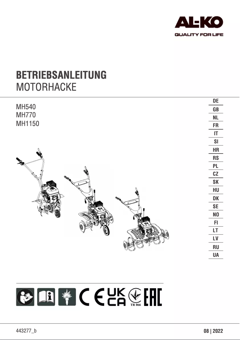 Page 1 de la notice Manuel utilisateur AL-KO MH 540