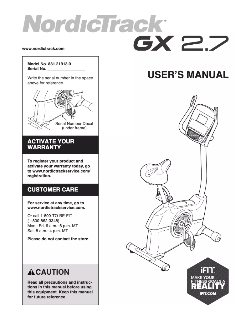Image de la première page du manuel de l'appareil GX 2.7
