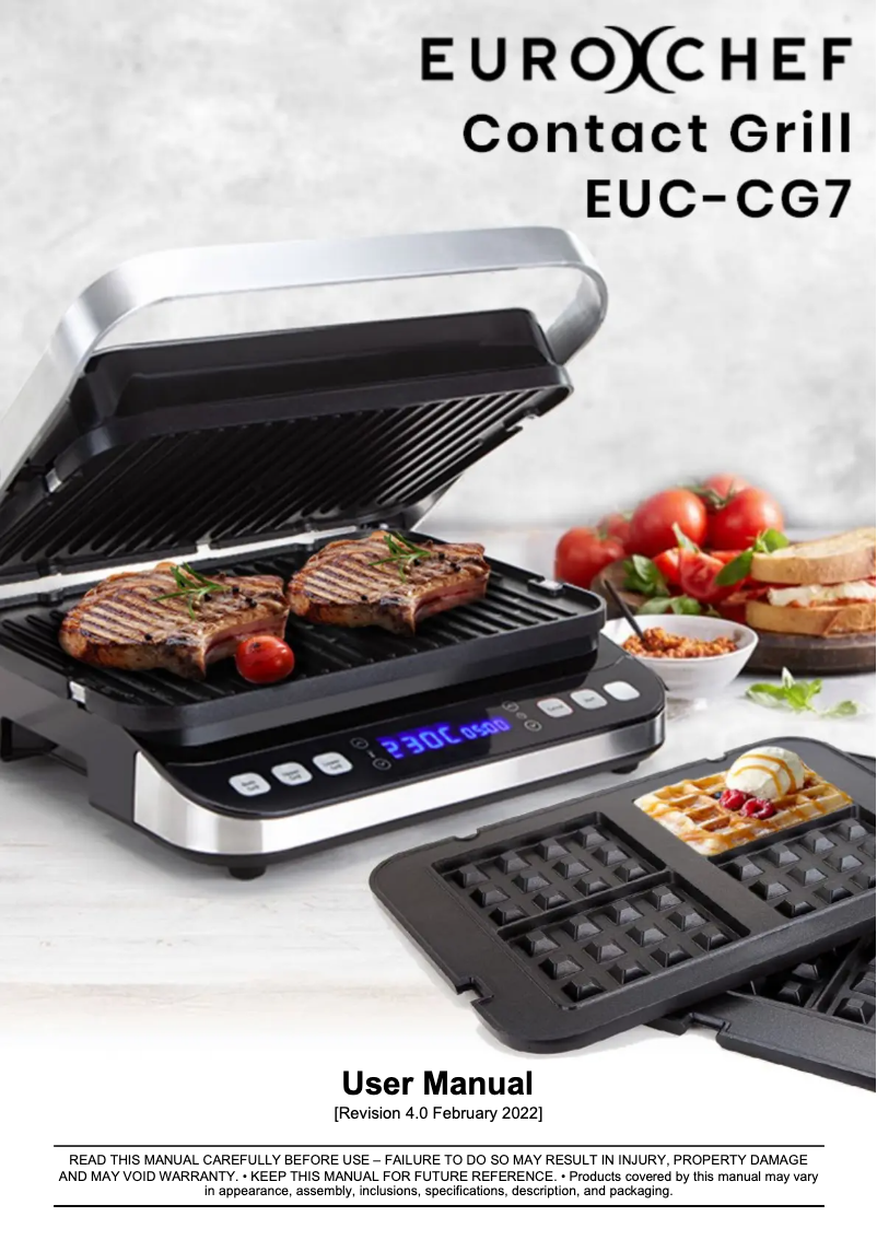 Page n°1 - Manuel utilisateur Eurochef EUC-CG7