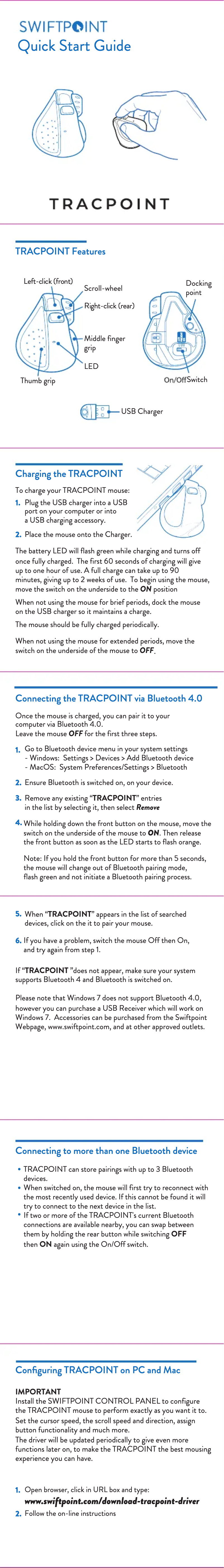 Image de la première page du manuel de l'appareil TRACPOINT