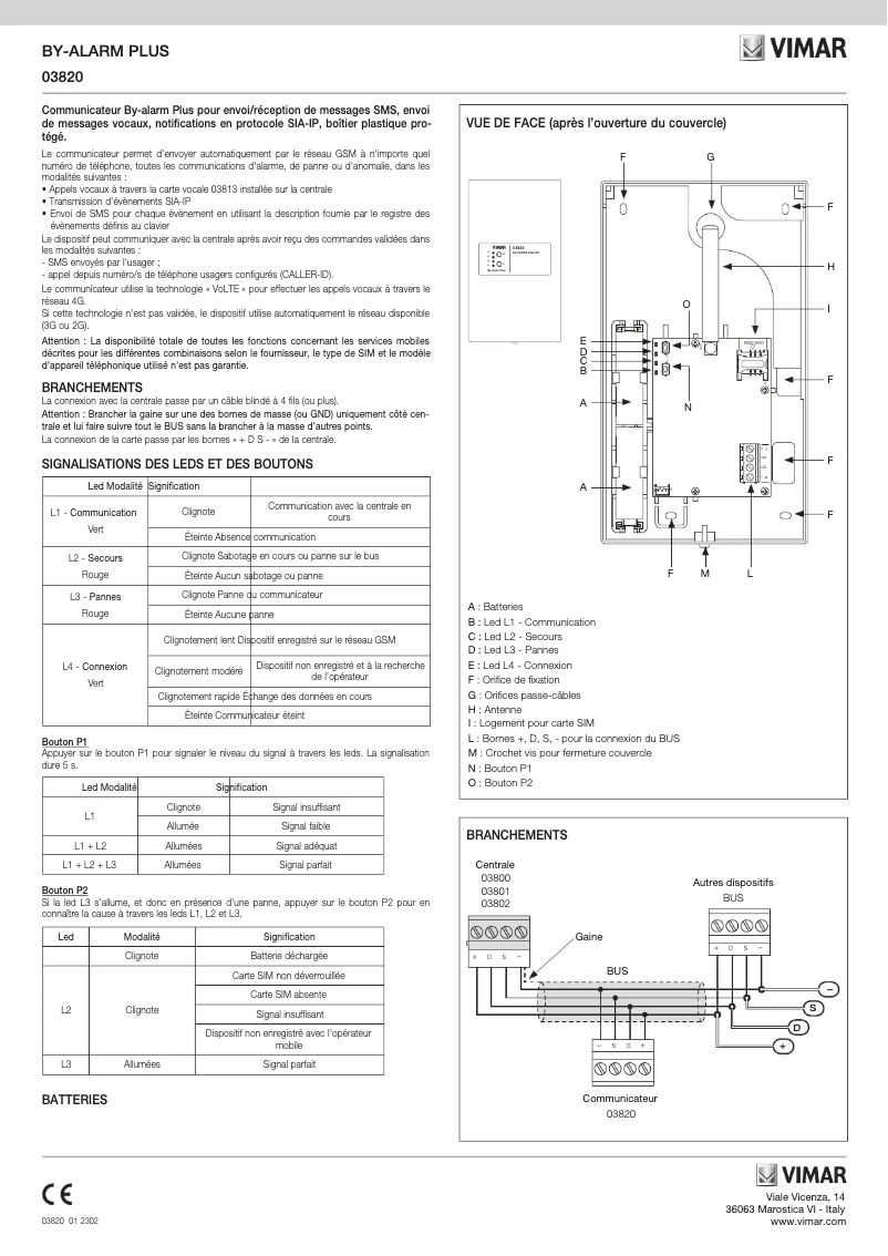 Page n°1 - Manuel utilisateur Vimar 03820