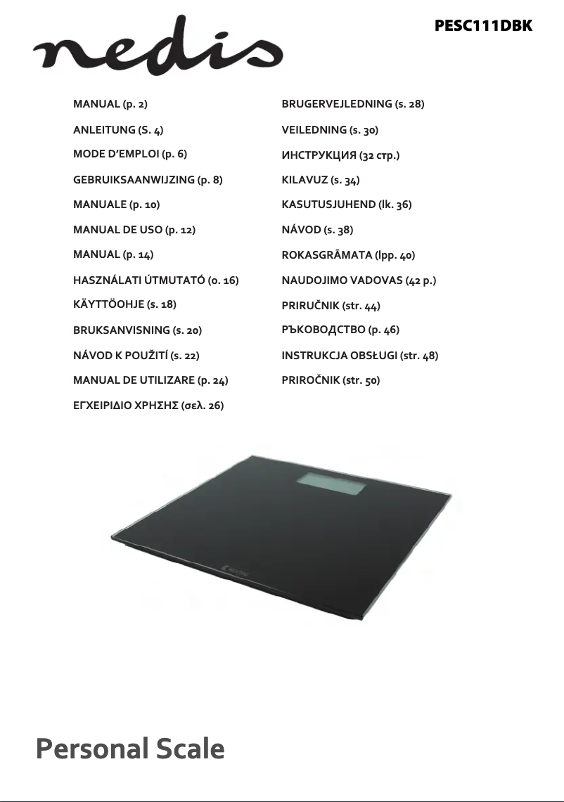 Imagen de la primera página del manual del dispositivo PESC111DBK