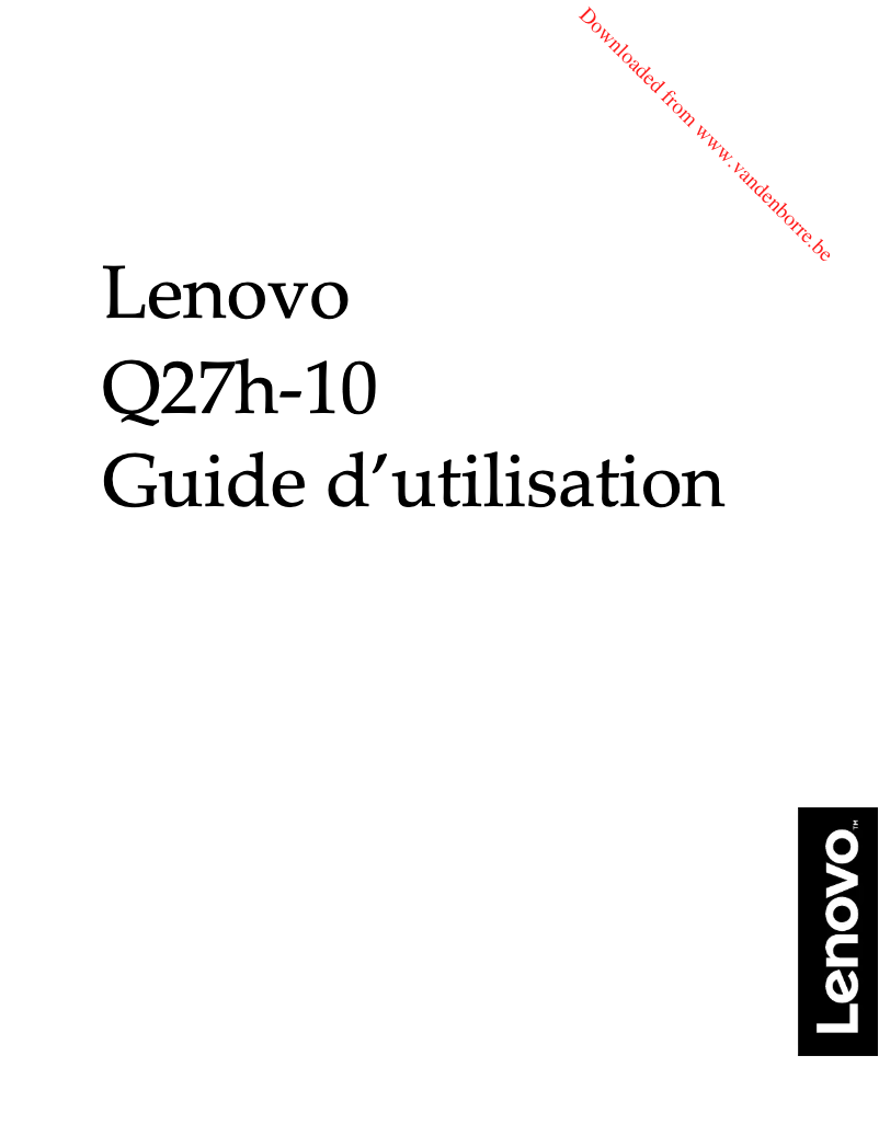 Page n°1 - Manuel utilisateur Lenovo Q27H-10