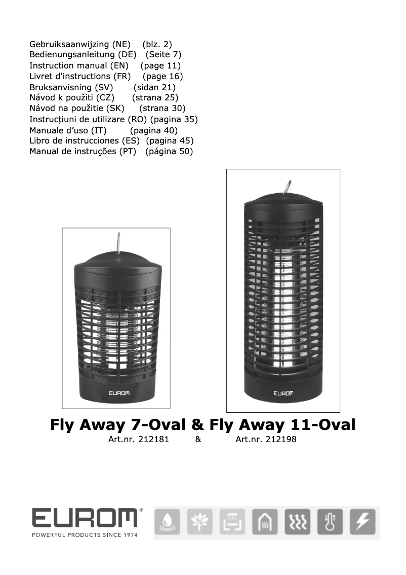 Página 1 del manual Manual de usuario Eurom Fly Away 7-Oval