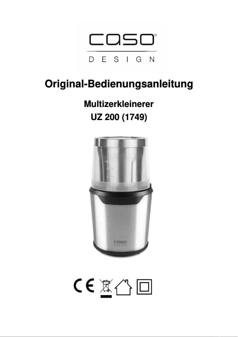 Page 1 de la notice Manuel utilisateur Caso UZ 200