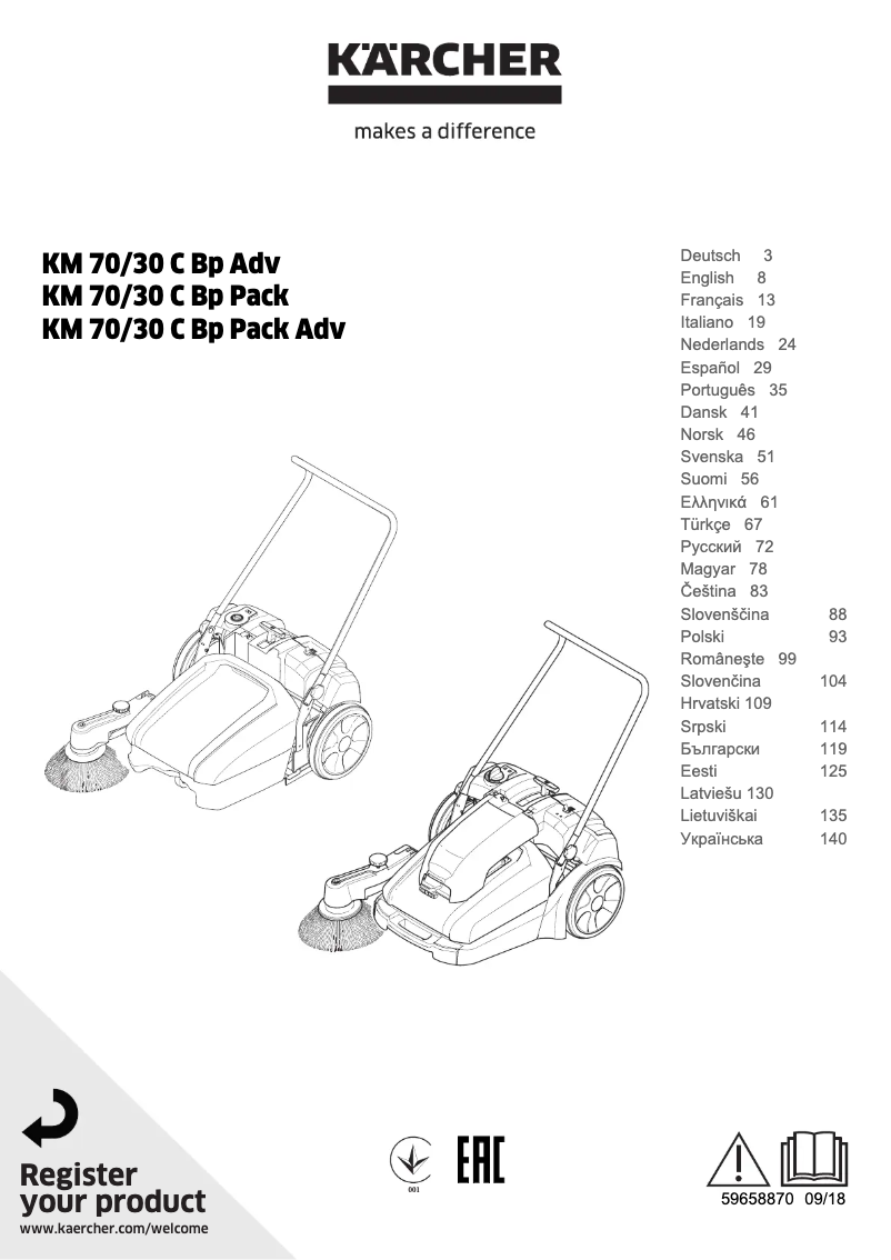 Image de la première page du manuel de l'appareil M 70/30 C Bp Pack Adv