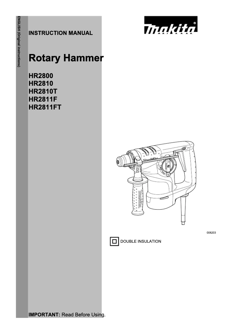 Page n°1 - Manuel utilisateur Makita HR2811FX1