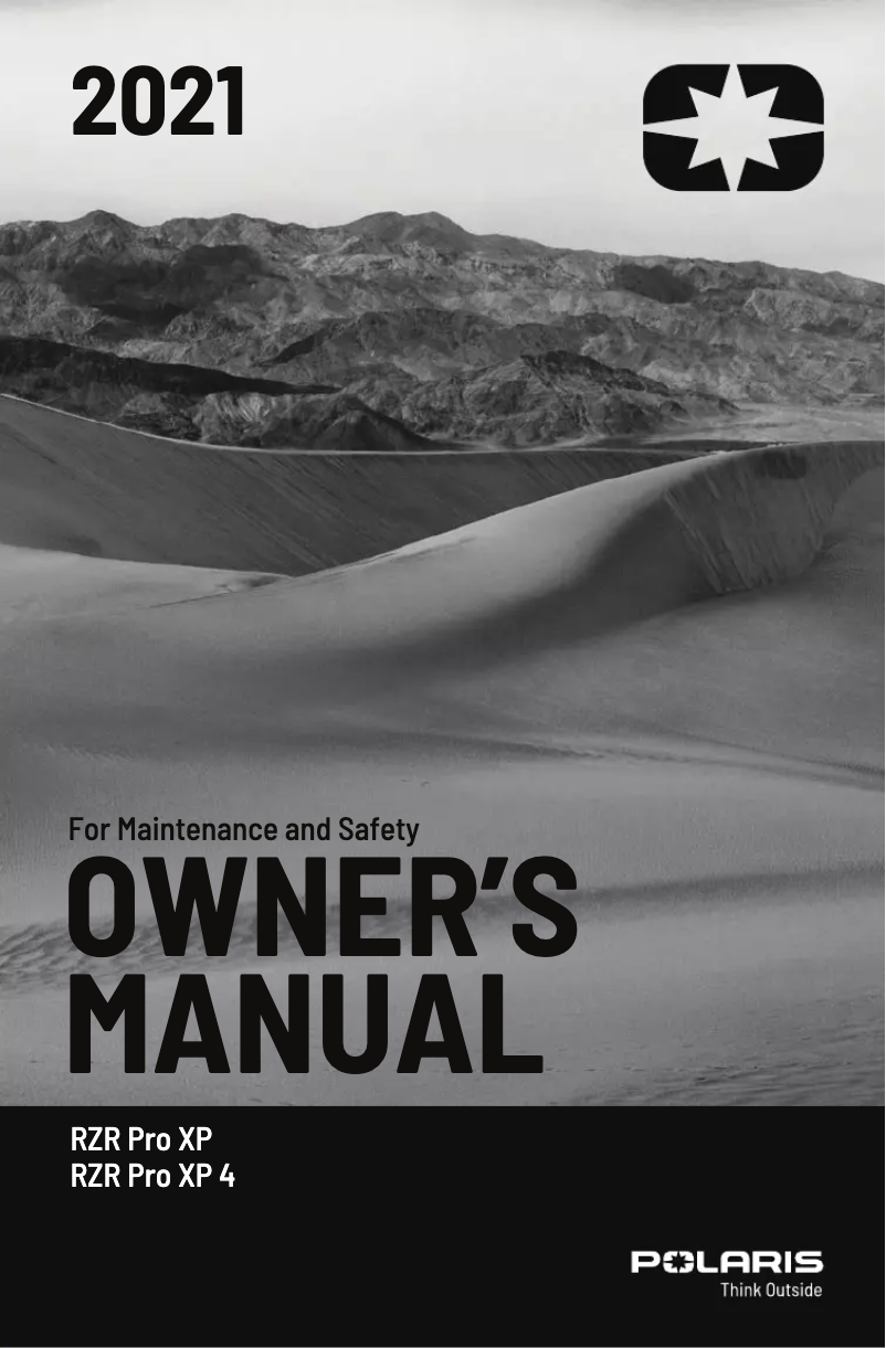Image de la première page du manuel de l'appareil RZR Pro XP 4 Sport (2021)