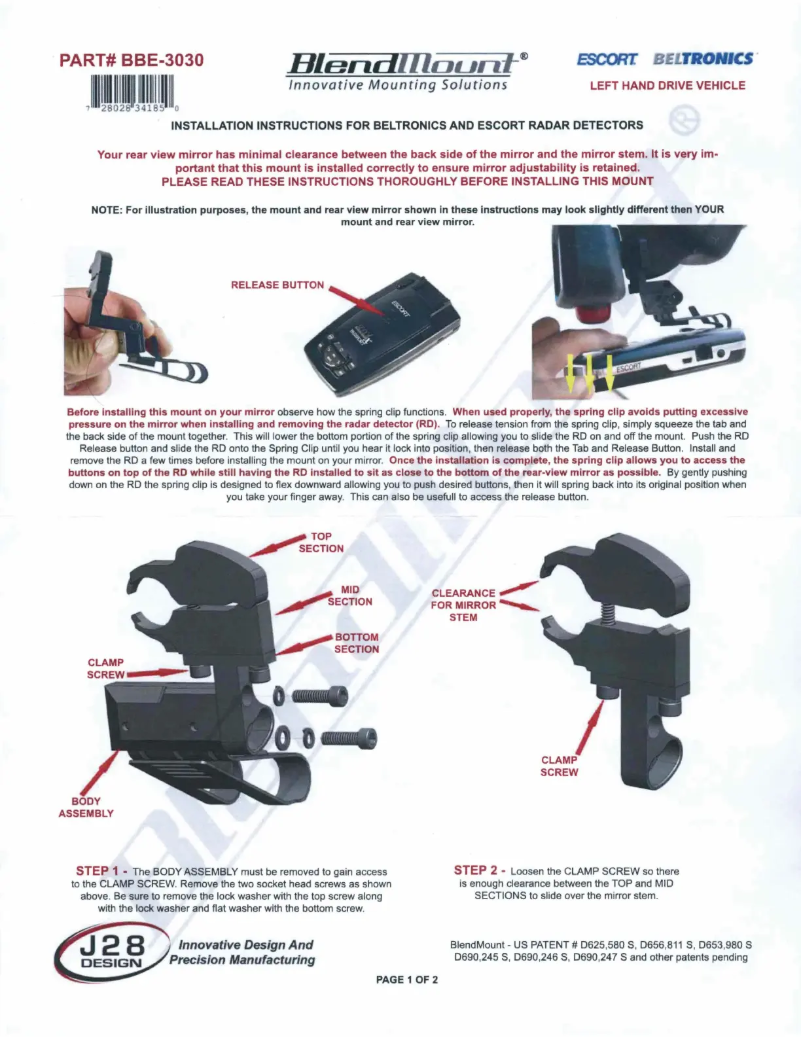 Página 1 del manual Manual de usuario BlendMount BBE-3030