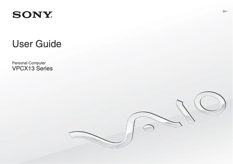 Page n°1 - Manuel utilisateur Sony Vaio VPCX135KX
